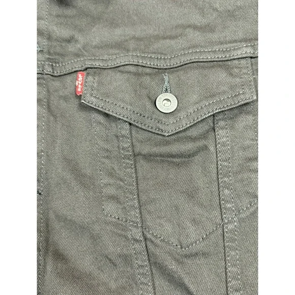 Levi's Mens Button Front Cotton Denim Trucker Jean Jacket Color Black XXL2XL